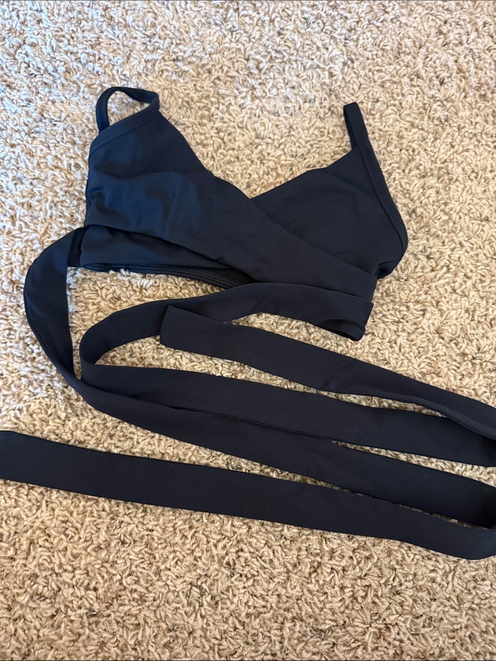Kids Black Wrap-Style Dance Top